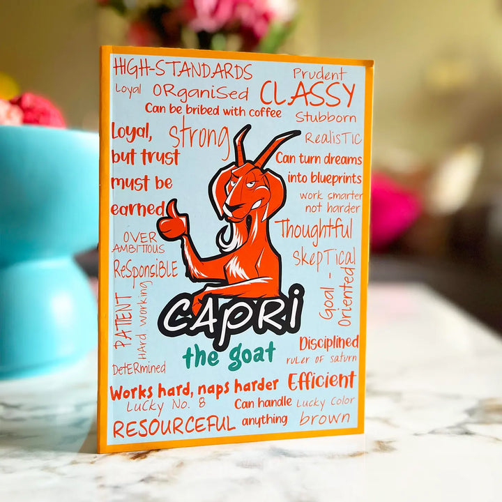 Printed Capricorn Theme Ruled Notebook | A5 | 50 Pages