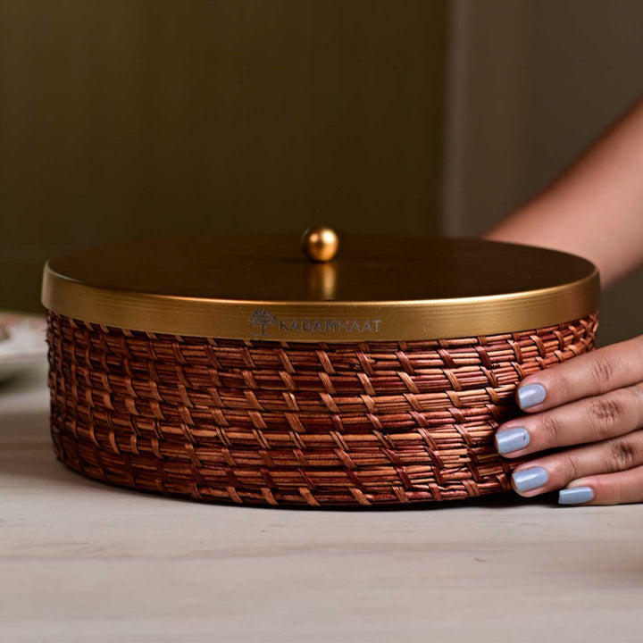 Handmade Ecofriendly Grass Weaving Minimalist & Rustic Elegance Sikki Roti Box