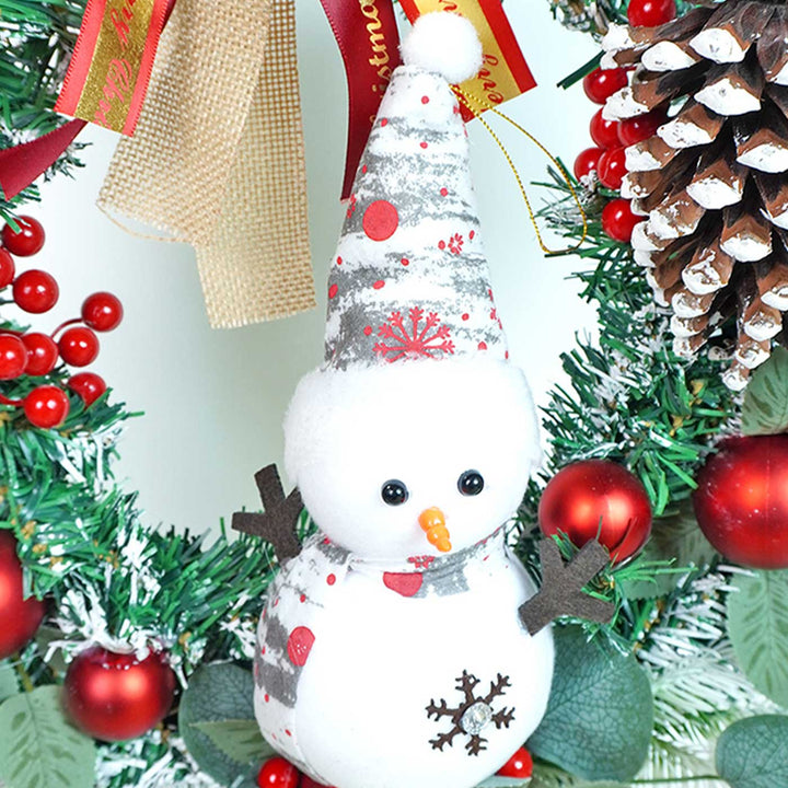 Frosty Bow Snowman Wreath For Christmas Wall Decoration