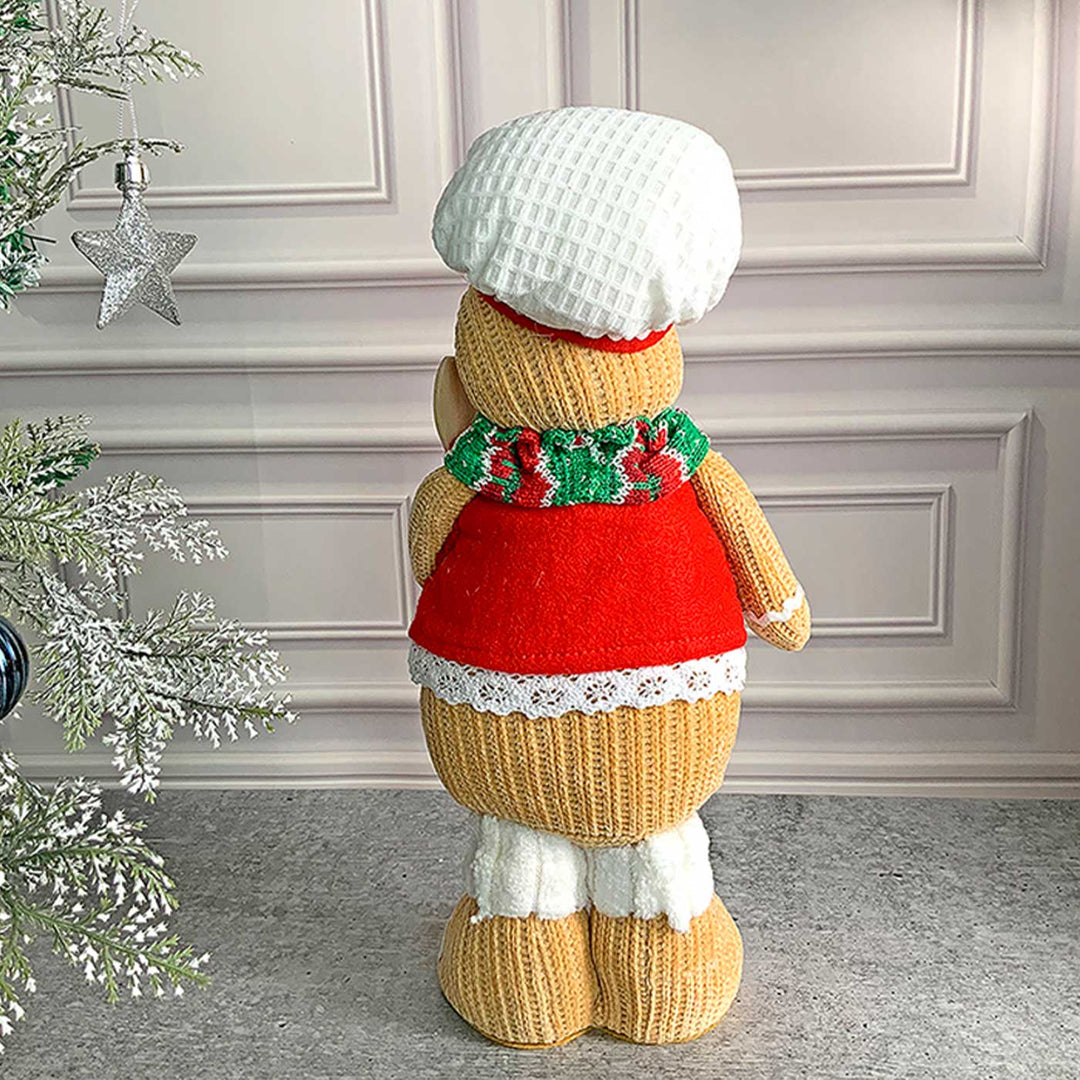 Spoon Gingerbread Self-Standing Man Woolen Decor For Christmas Table Decoration