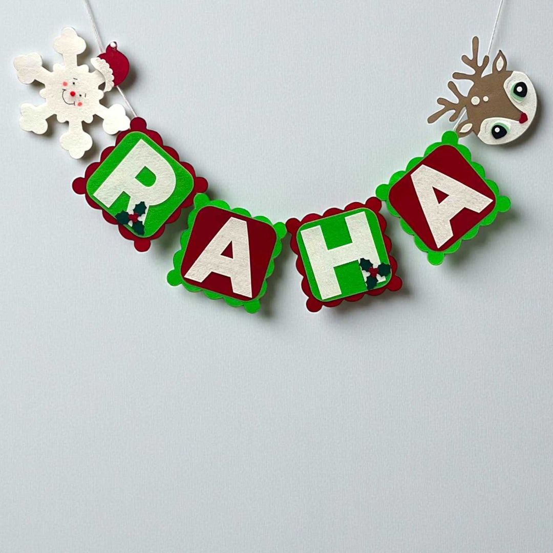 Personalized Handmade Snowflakes Springs And Hooves Bunting