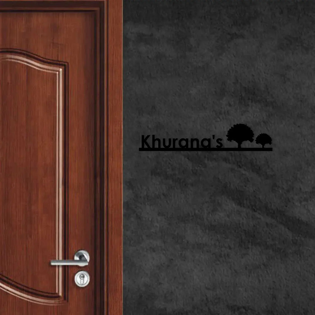 Personalized Laser Cut Tree Theme Steel Name Plate