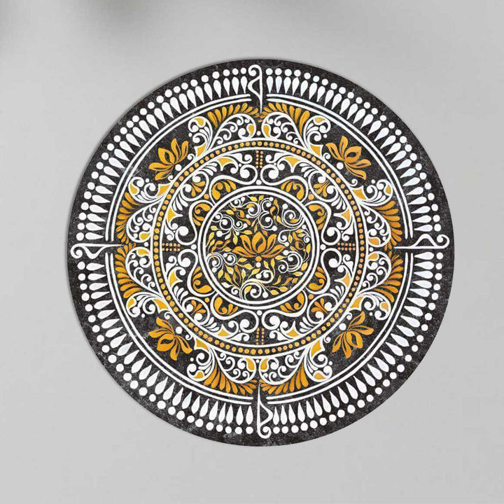24 x 24 Inch | Hand-Painted Iraya Circle Canvas Reusable Rangoli Mat
