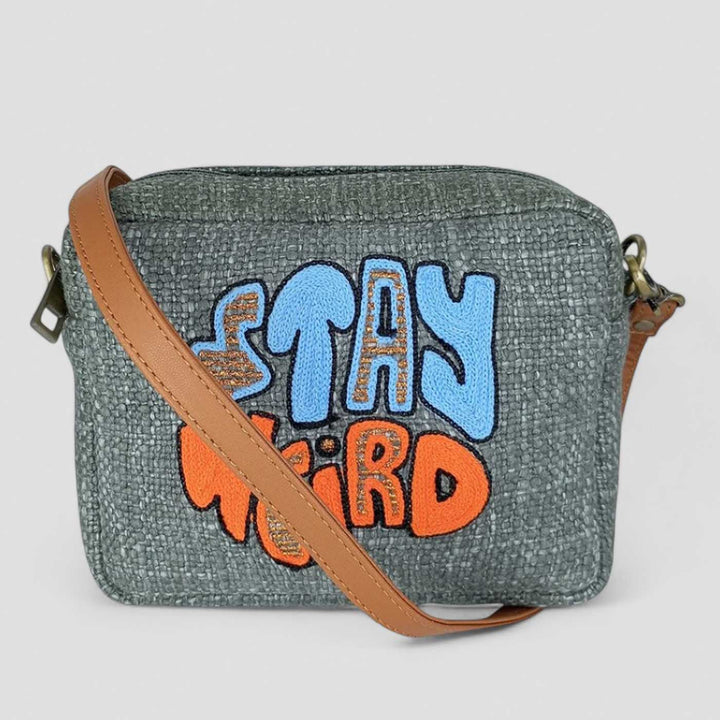 Handmade Embroidered Stay Weired Jacquard Sling Bag