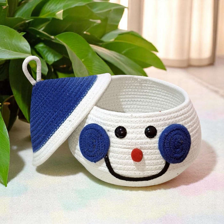 Santa Handmade Coil Basketry Cotton Rope Basket for Kids