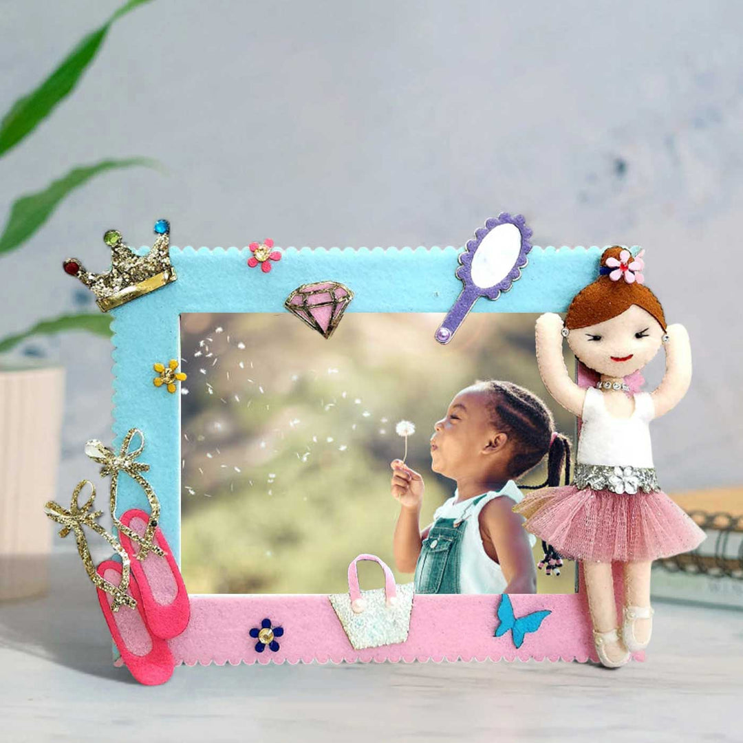 Personalized Dancing Ballerina Theme Felt Photo Frame