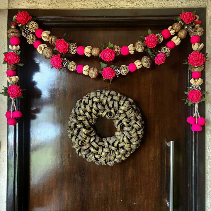 Handmade Grand Abundance Vaastu Red Toran And Latkan
