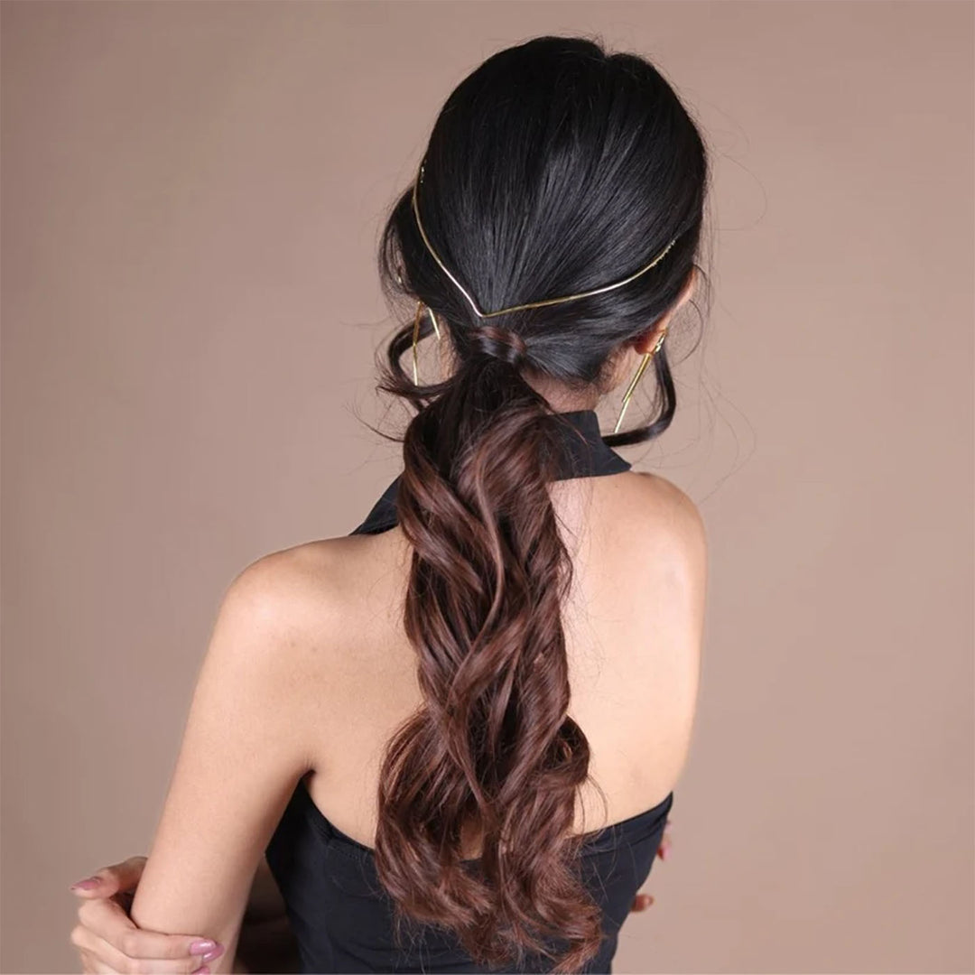 Handmade Minimalist Gigi 18k Gold Plated Reverse Headband For Weddings