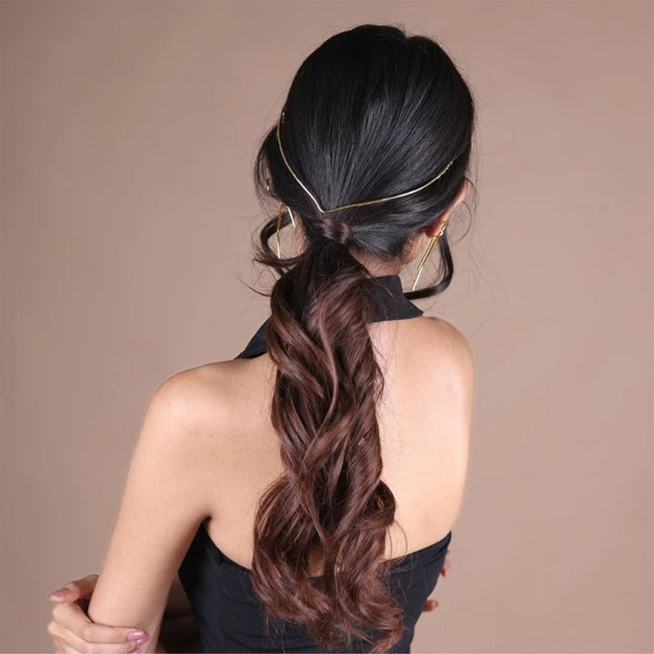 Handmade Minimalist Gigi 18k Gold Plated Reverse Headband For Weddings