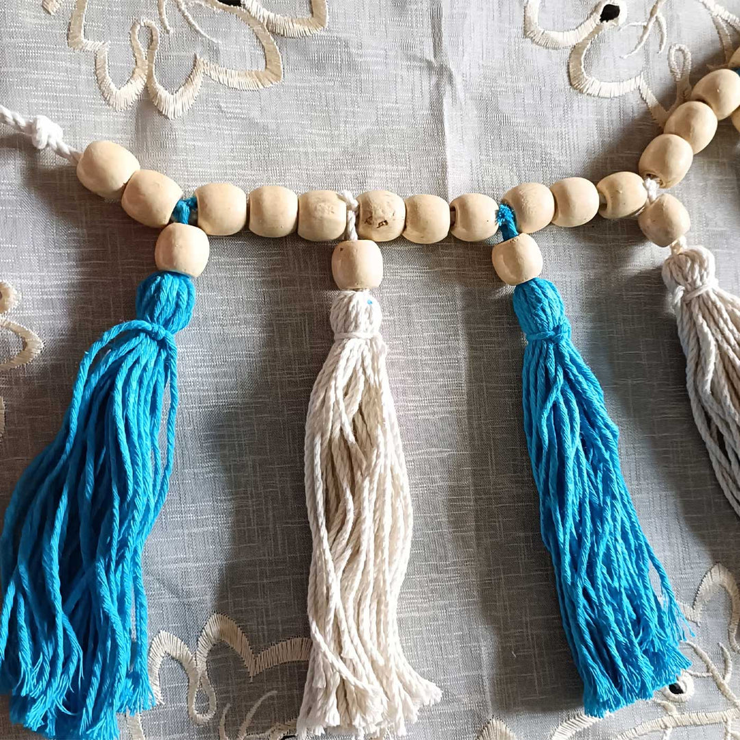 Set Of 2 | Handmade Macrame Tassle Design Cotton Curtain Tie-Back