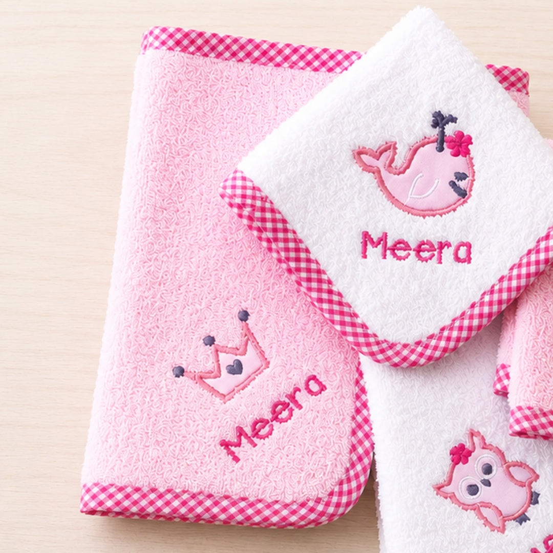 Personalised Lil Star Baby Girl Cotton Napkin Set | Pack of 4