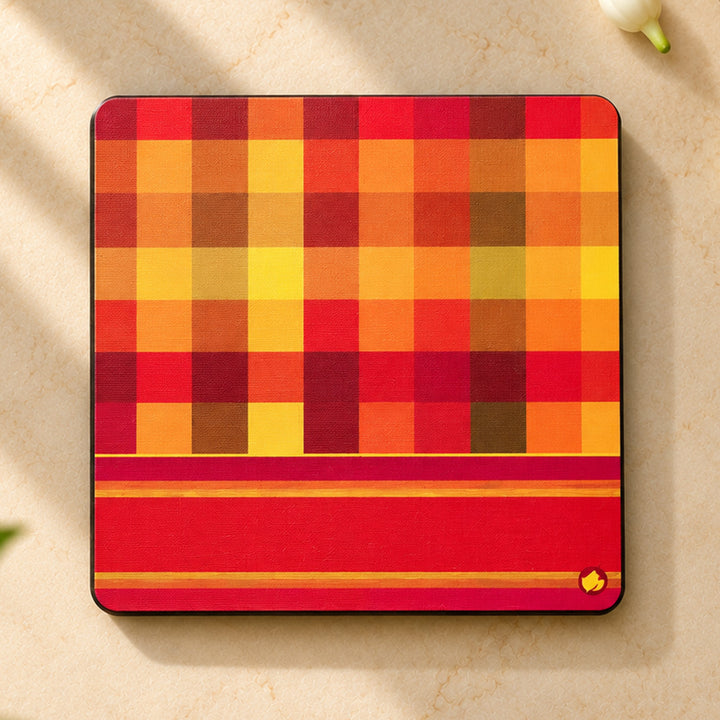 Set Of 6 | Traditional Silk-Inspired Kanchipuram Weaves Coaster Set
