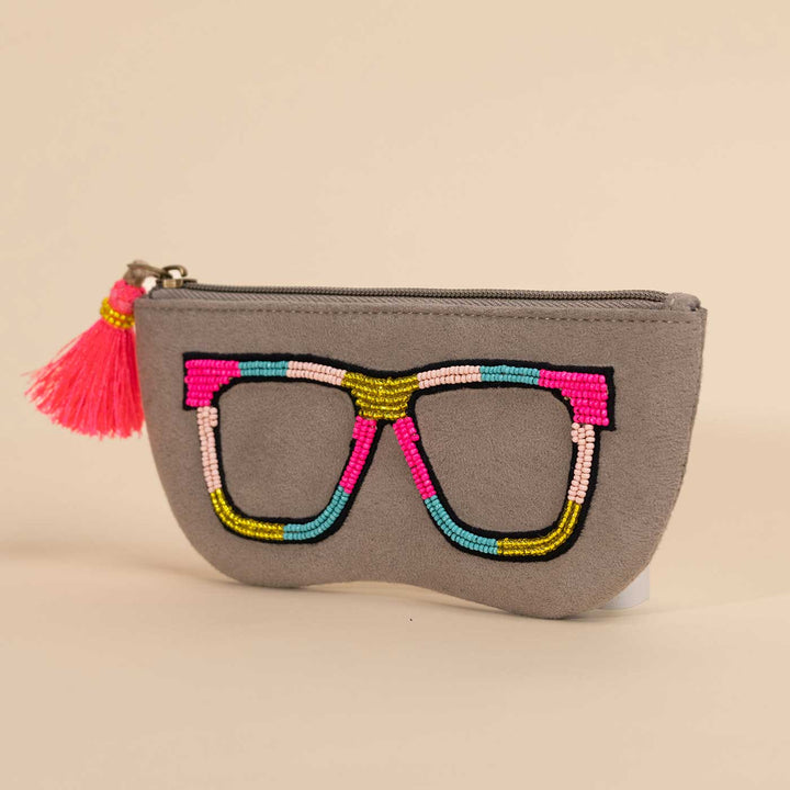Handmade Embroidered Grey Color Sunglass Cover