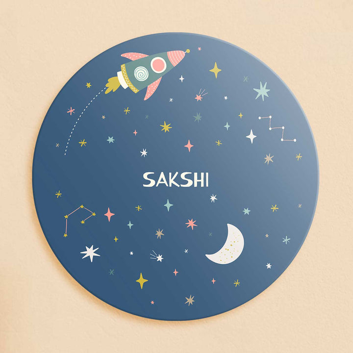 Personalized Twinkling Stars Theme Acrylic Kids Name Plate