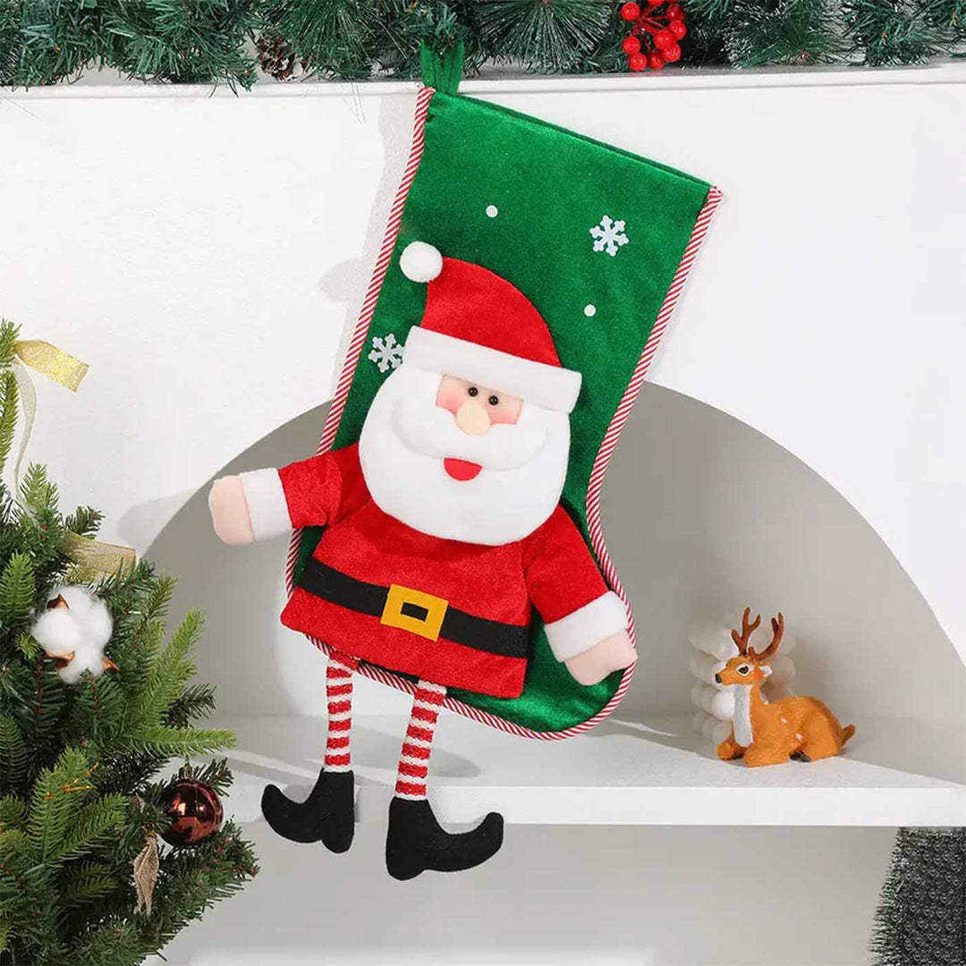 Personalized Dangling Legs Velvet Stockings For Christmas Decoration