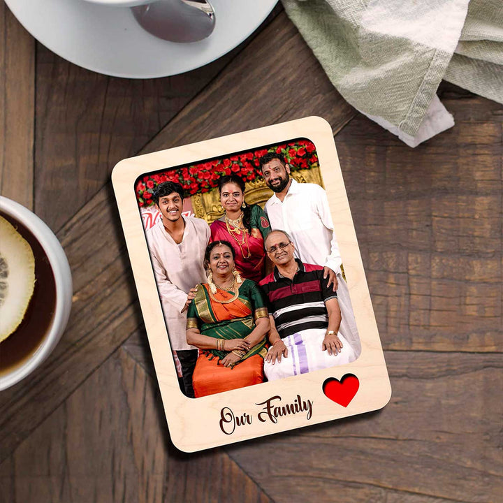 Photo Personalized Printed Couples Theme Wooden Fridge Magnet | Set Of 3