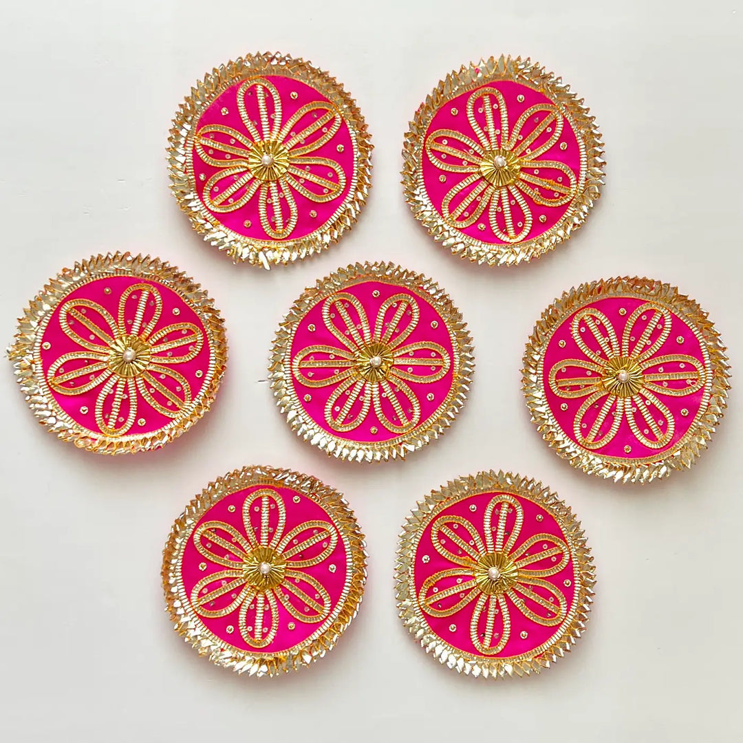 Handmade Gota Patti Flower Design Rangoli