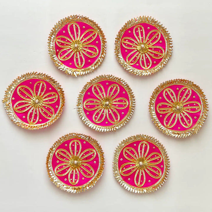 Handmade Gota Patti Flower Design Rangoli