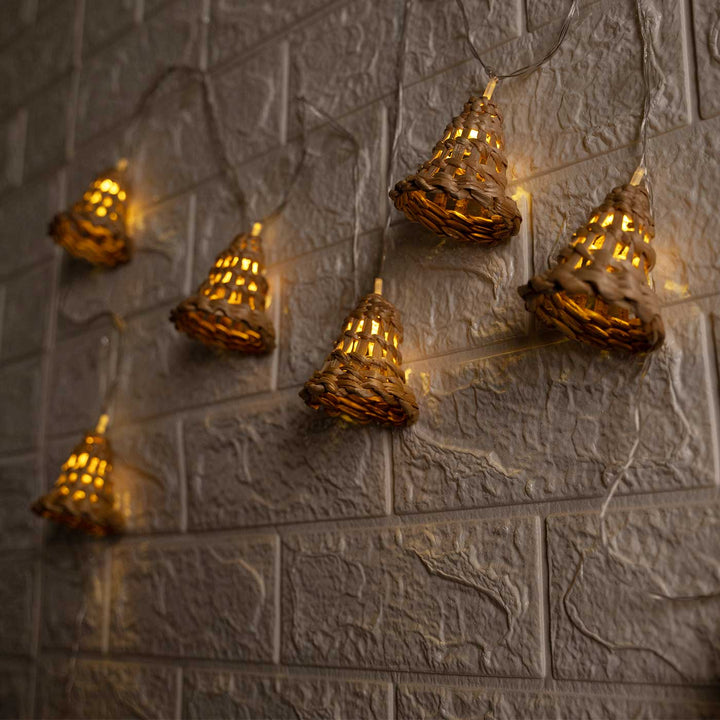 3m, 13 Bulbs | Handmade Banana Bark Bell Fairy Lights