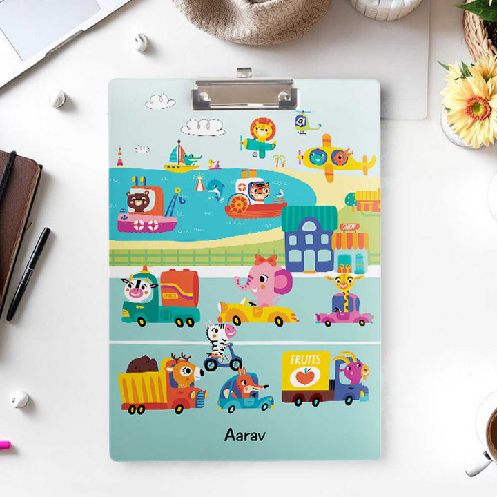 Personalized Let's Travel Theme Acrylic Clipboard