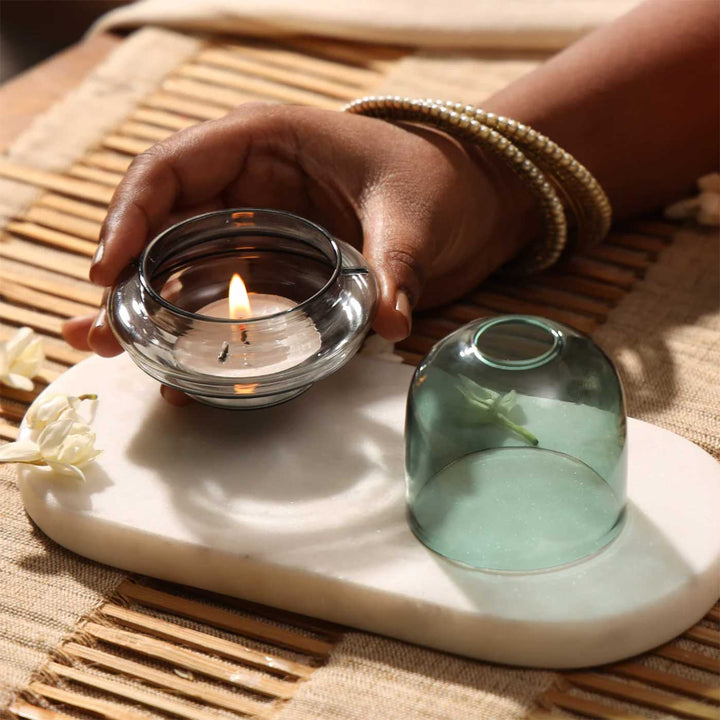 Durable Dome Shaped Glass Tealight Holder