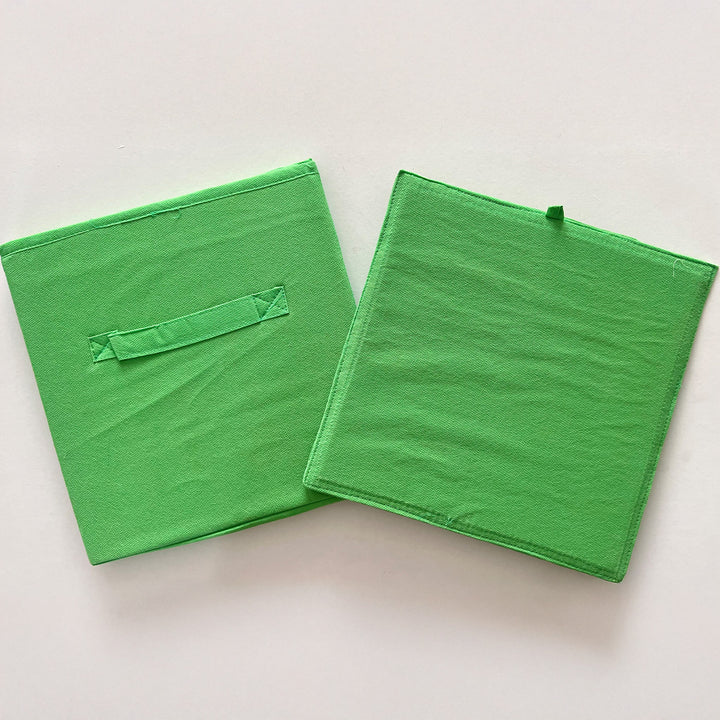 Handmade Green Snowman & Reindeer Theme Foldable Storage Basket