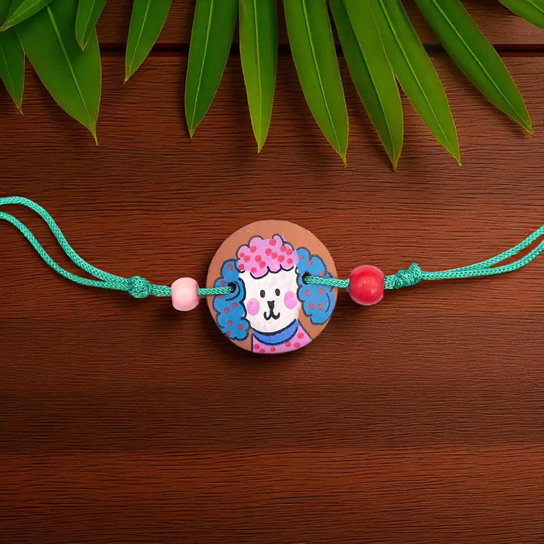 Hand-Painted Animal Theme Terracotta Rakhi For Pets