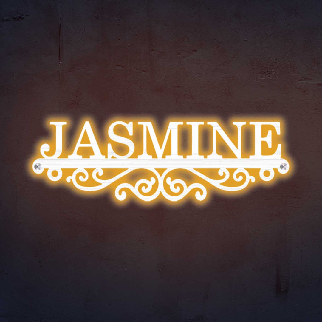 Personalized Laser Cut Minimal Design Steel Name Plate