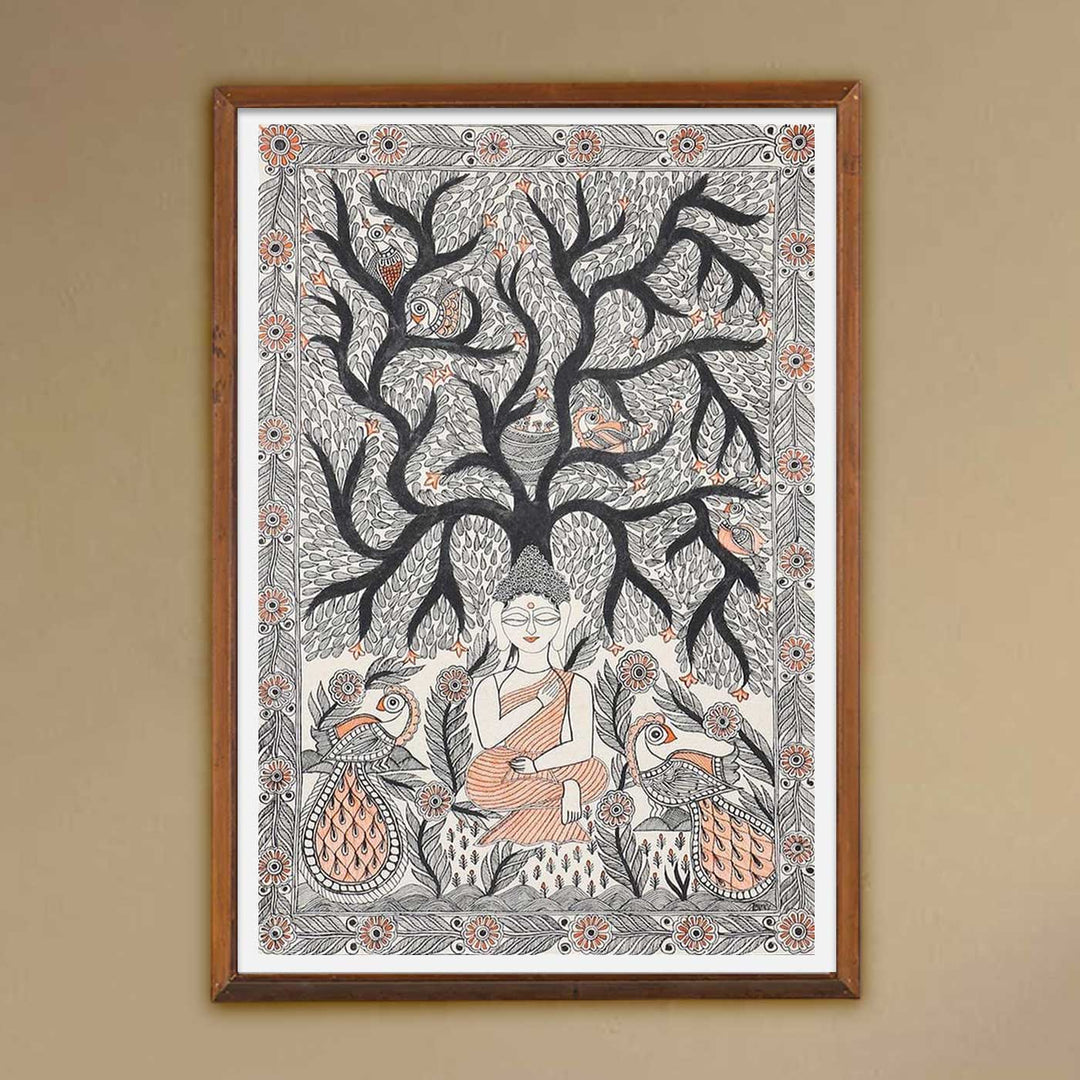8 X 11 Inch | Handmade Paper Buddha Serene Painting