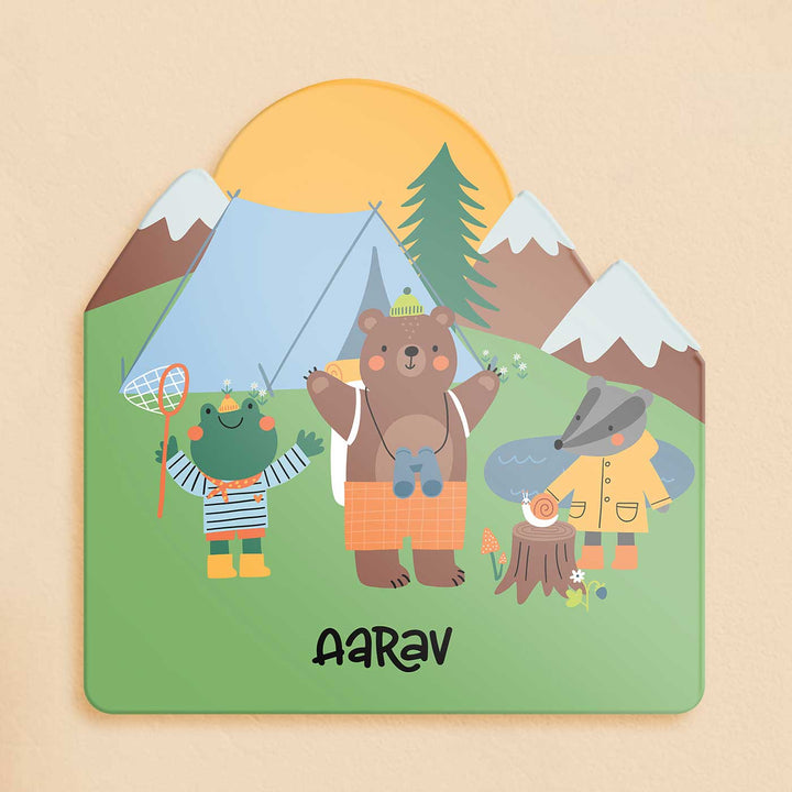 Personalized Into The Wild Theme Acrylic Kids Name Plate