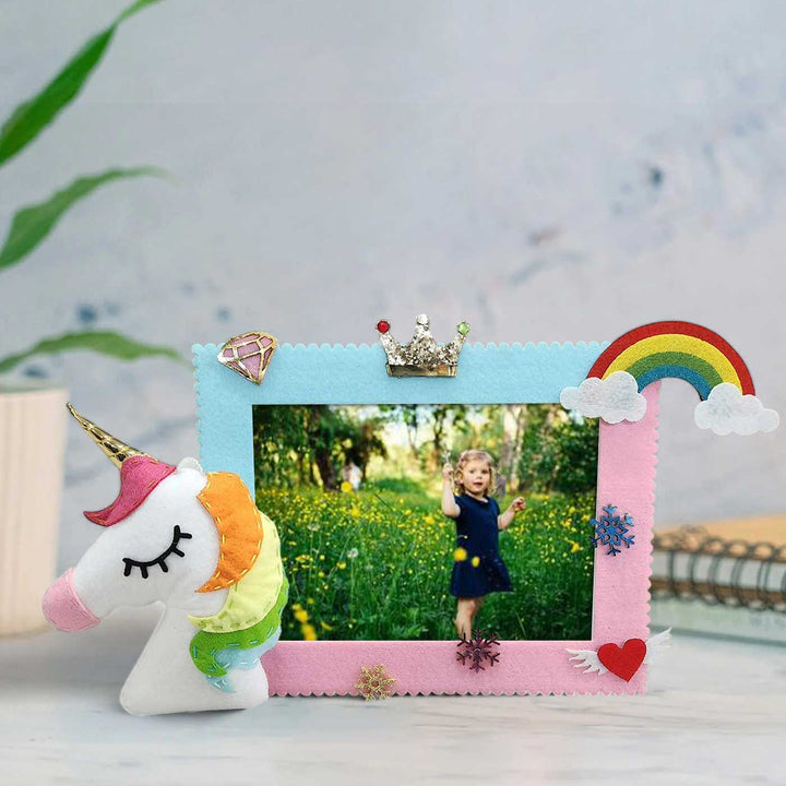 Personalized Unicorn Theme Felt Photo Frame