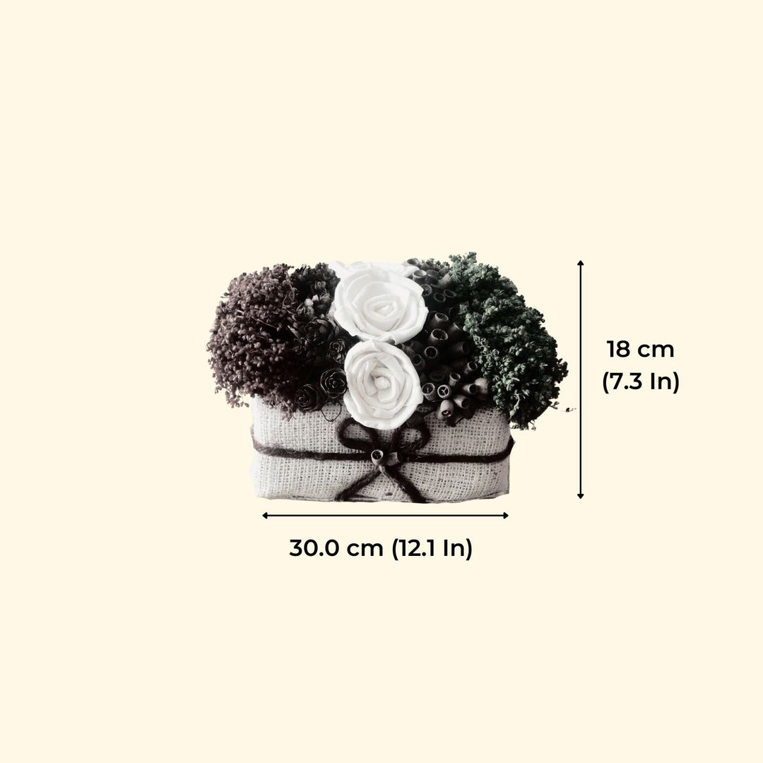 Handmade Elegant Organic White Shola Flower Bouquet