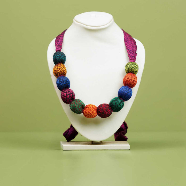 Handmade Multicolor Classic Khunn Fabric Cotton Necklace