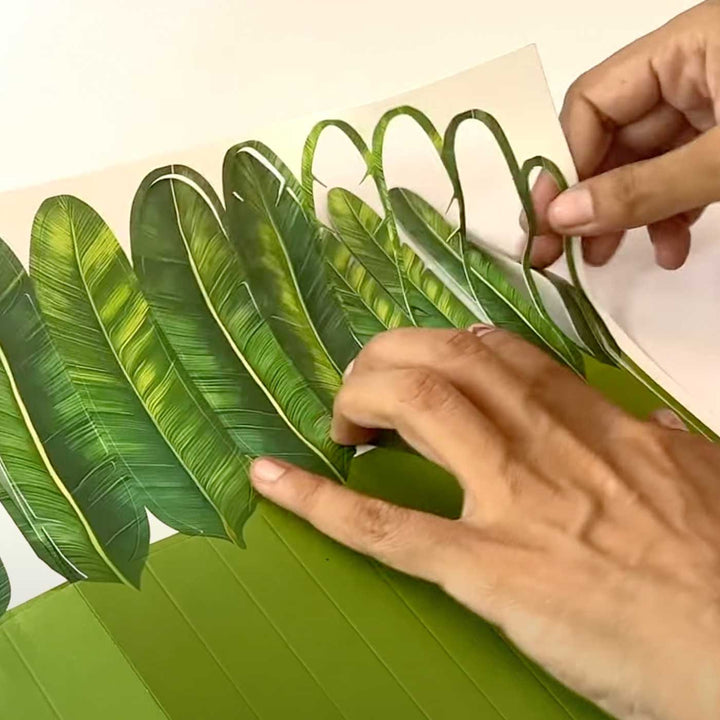 Handmade Printed Banana Trees Paper DIY Decorative Plaque | Set Of 2