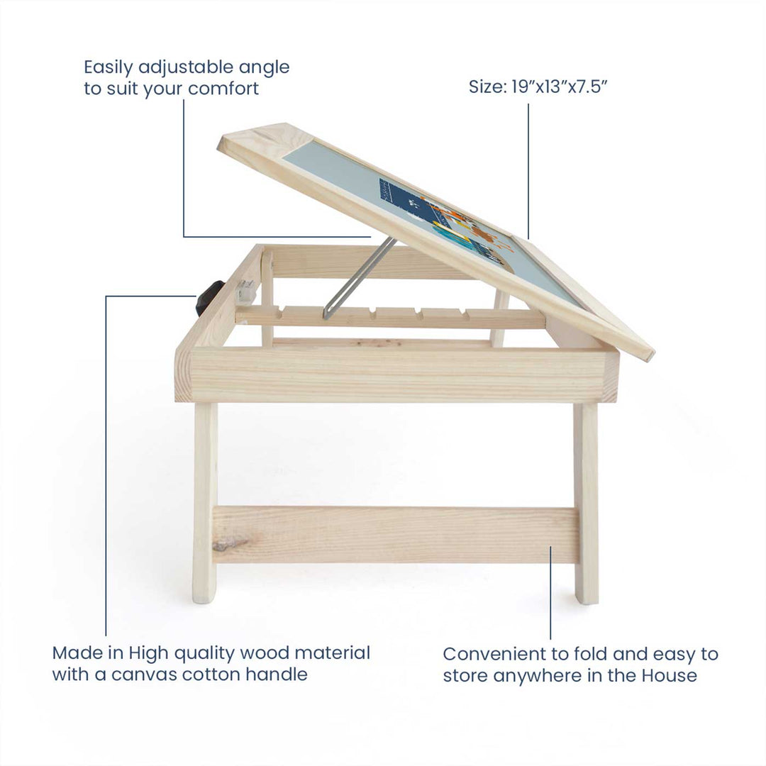 Personalized Let'S Build Theme Wooden Foldable Desk