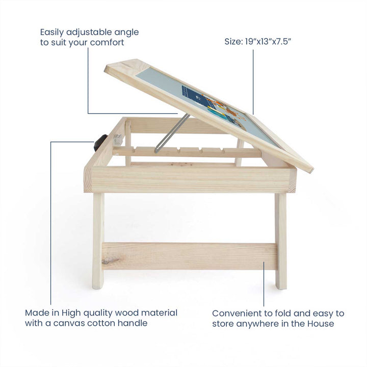 Personalized Let'S Build Theme Wooden Foldable Desk