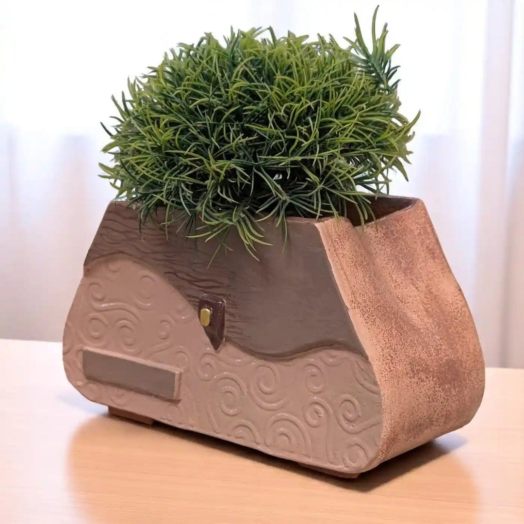 Personalized Hand-Painted Purse Theme Terracotta Planter