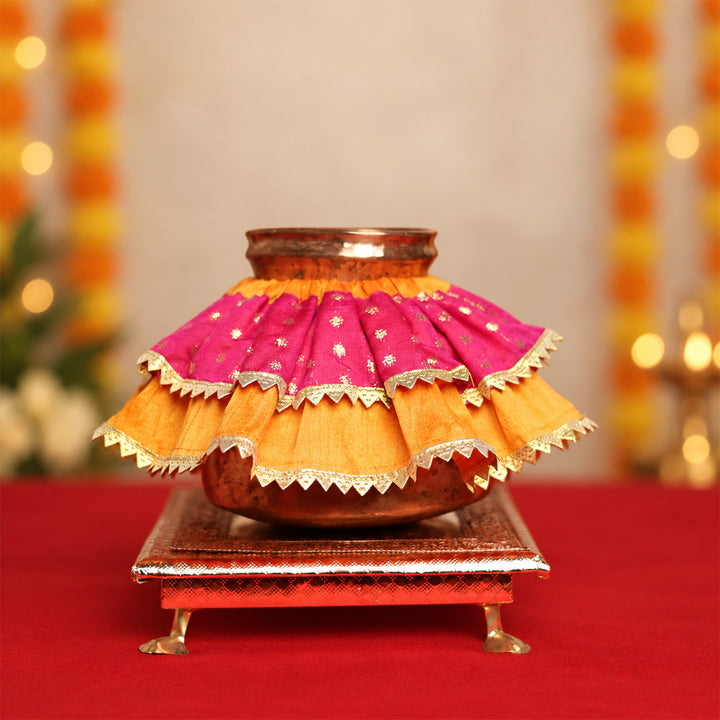 Handmade Chanderi Raw Silk Kalash Vastra For Pooja Decor