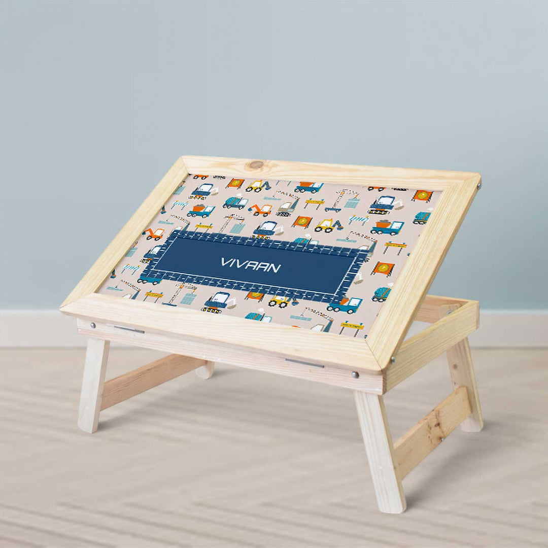 Personalized Construction Site Theme Wooden Foldable Desk