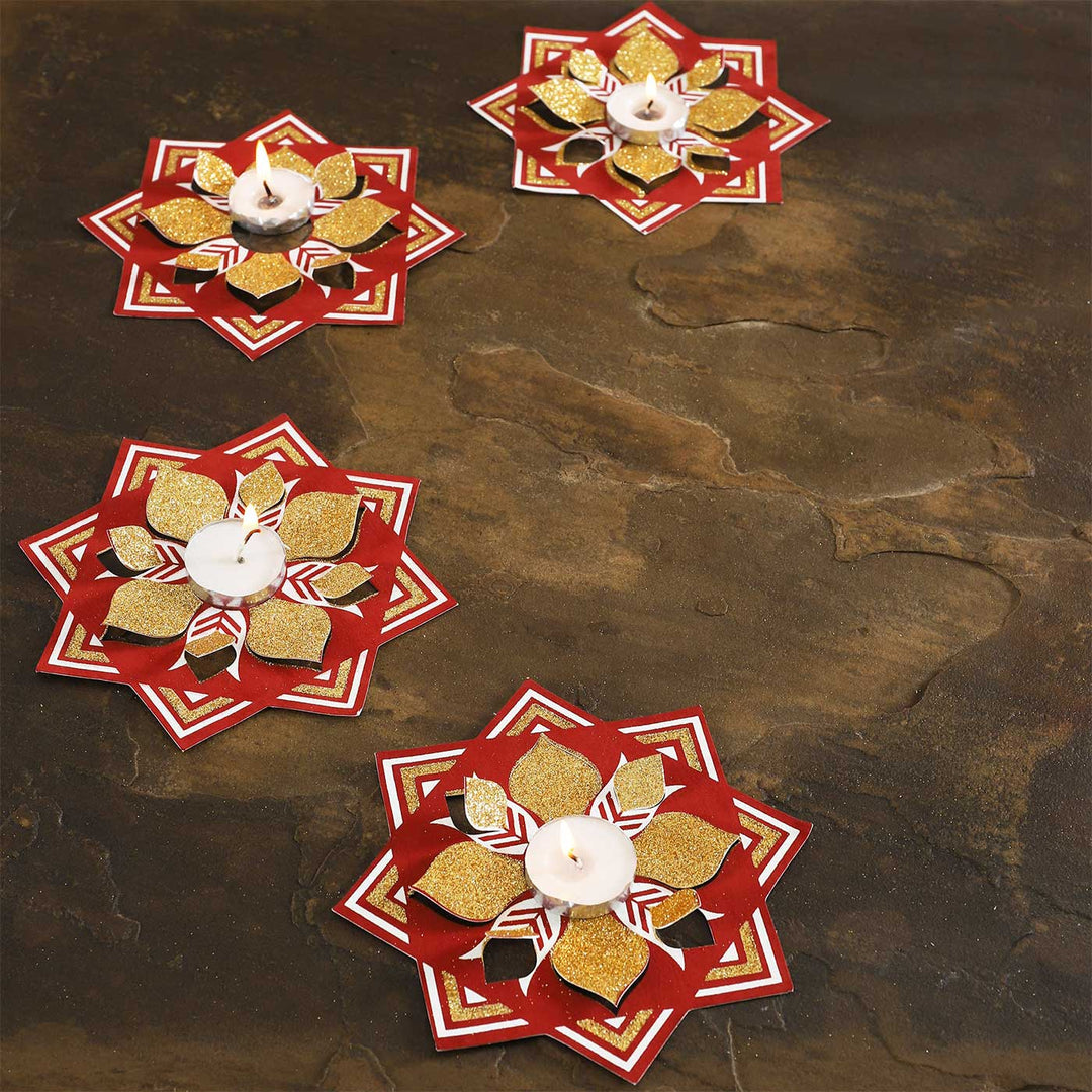 Handmade Mandana Rangoli Design Paper Tealight Holder