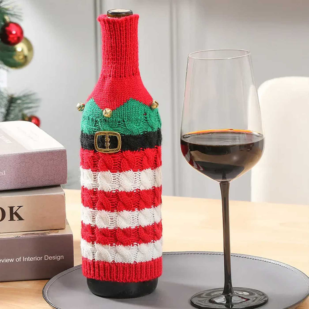 Handmade Cute Knitted Christmas Bottle Covers | Xmas Gifting Ideas | Set Of 4