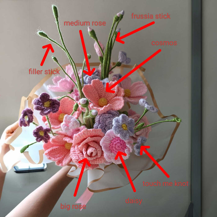 Handmade Crochet Multiflower Bridal Bouquet