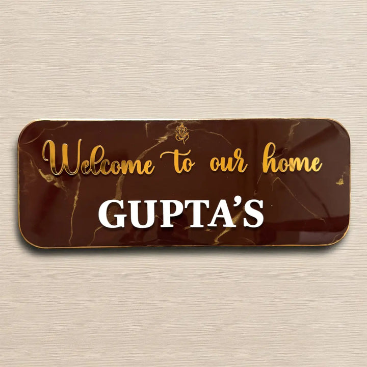 Personalized Coffee Brown Minimalist Resin Name Plate