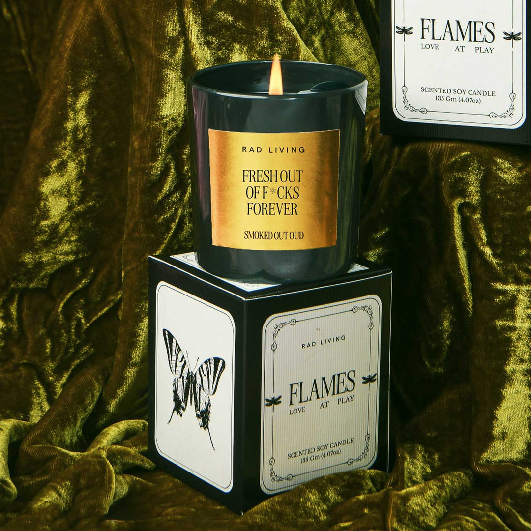 Hand Poured Fresh Out Of F*cks Forever, Smoked Out Oud Scented Soy Wax Candle