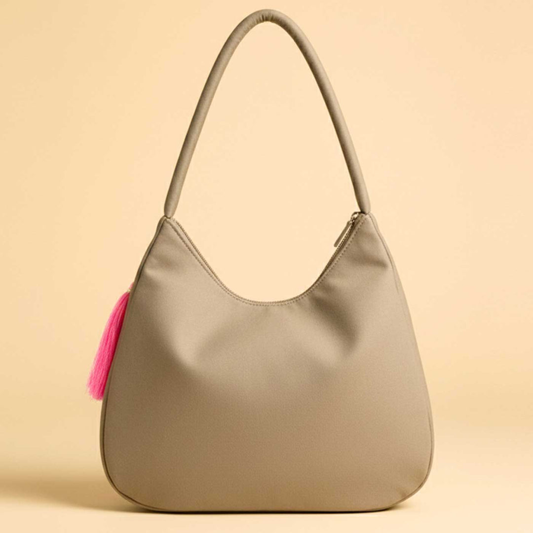 Neon Cross-Stitch Embroidered Hobo Shoulder Bag