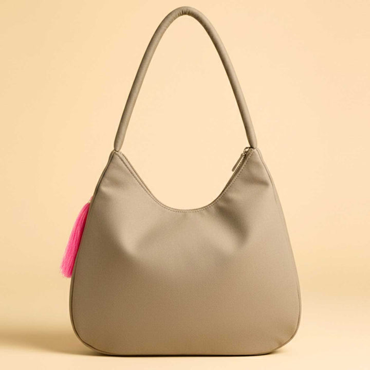 Neon Cross-Stitch Embroidered Hobo Shoulder Bag