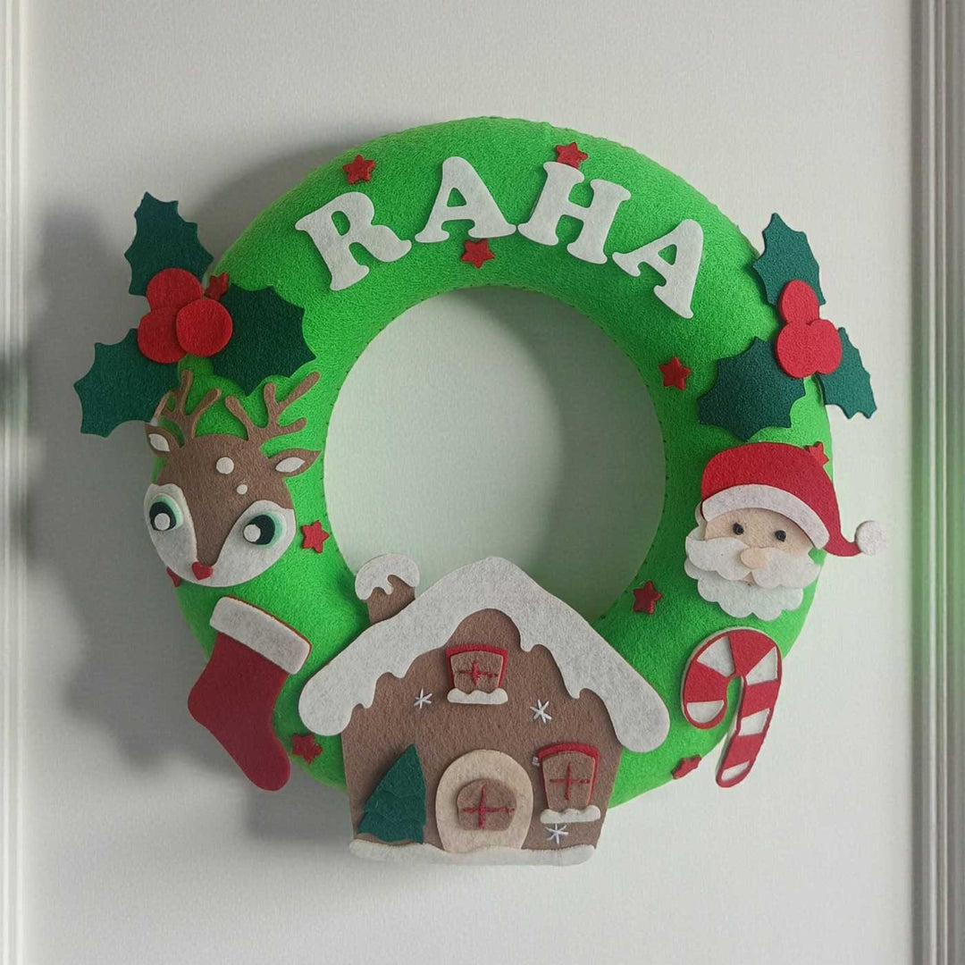 Personalized Handmade House Of Holday Cheers Wreath Name Hanging