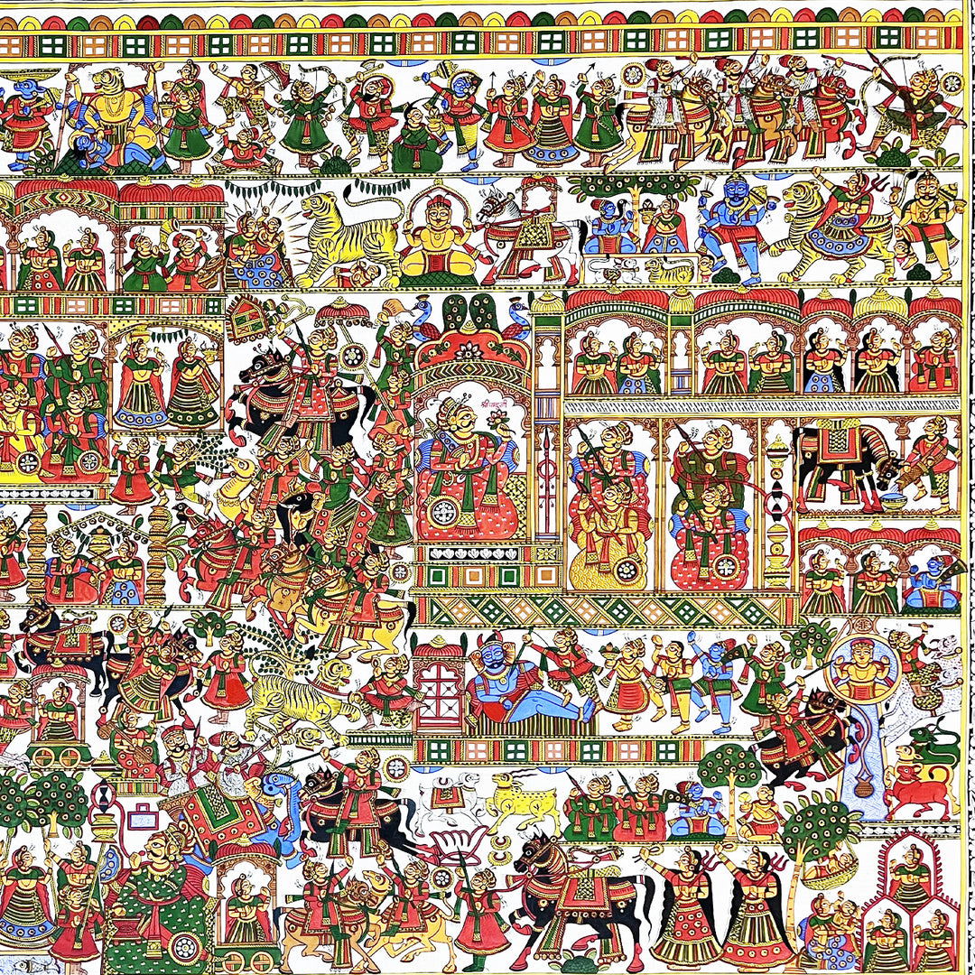 42 X 60 Inch | Story of Pabuji Paper Phad Painting