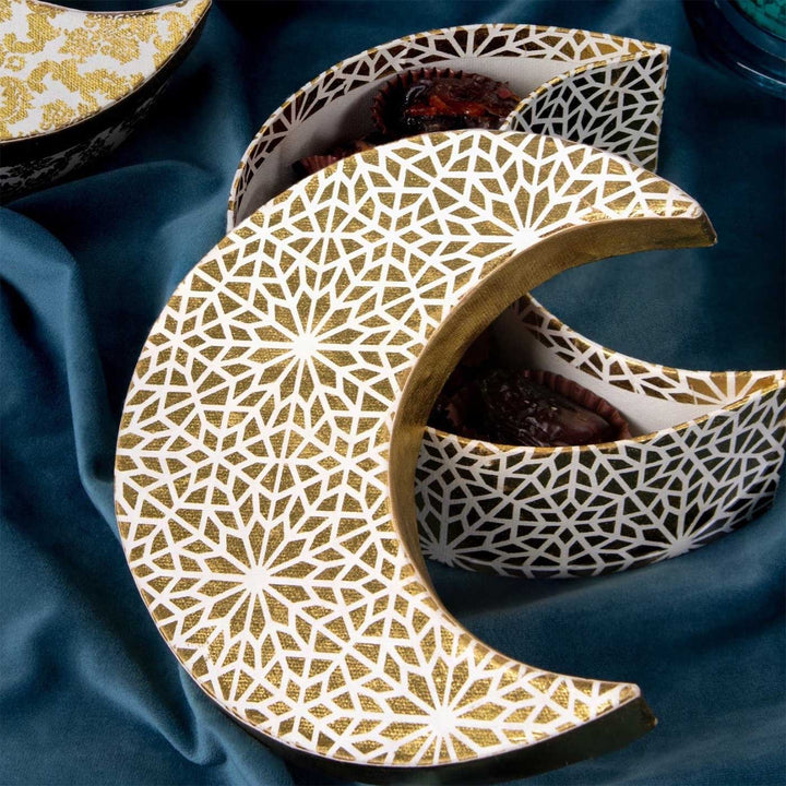 Handmade Mosaic Moon Shaped Paper Gift Box