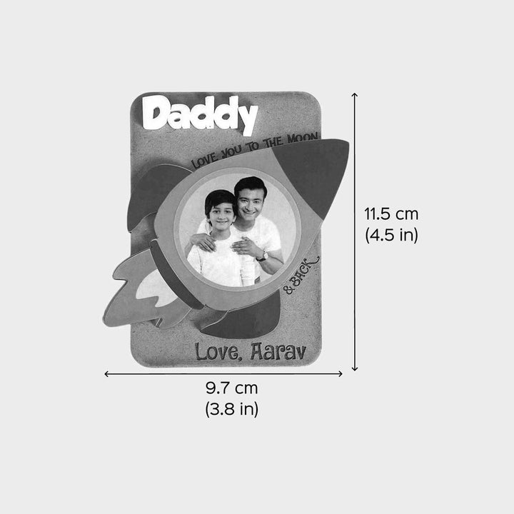 Photo Personalized Handmade Rocket Theme Mdf Wood Fridge Magnet For Fathers